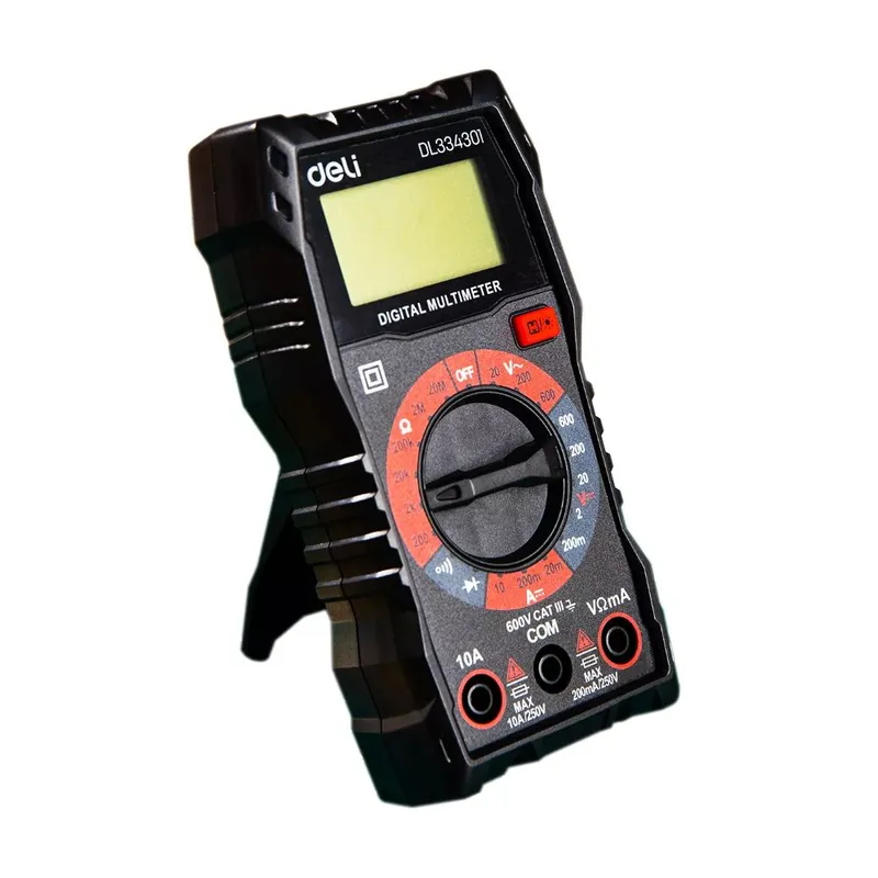 Многофункциональный цифровой мультиметр Deli DL334301 напряж. 0,2-600В, сила тока 0,02-10А, сопр. 0,0002-20 МОм, ЖК-дисплей
