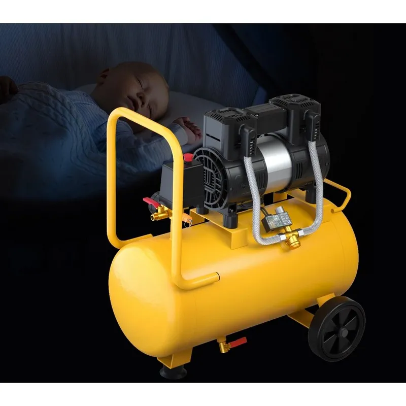 Компрессор поршневой Deli DL-WKY25-E1 безмасляный 80л/мин 25л 1200Вт желтый/черный