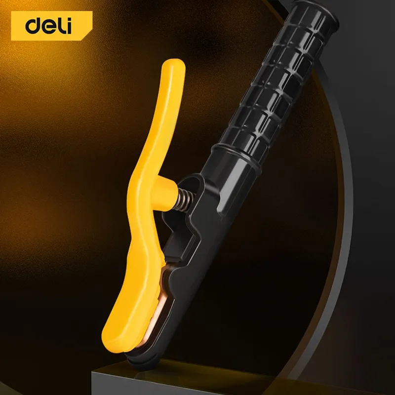 Электрододержатель Deli DL23300A 500гр, макс. сила тока 300A, длина 295мм, диаметр электрода 4,0-6,3мм, площадь поперечного сечения кабеля 35-50 кв.мм