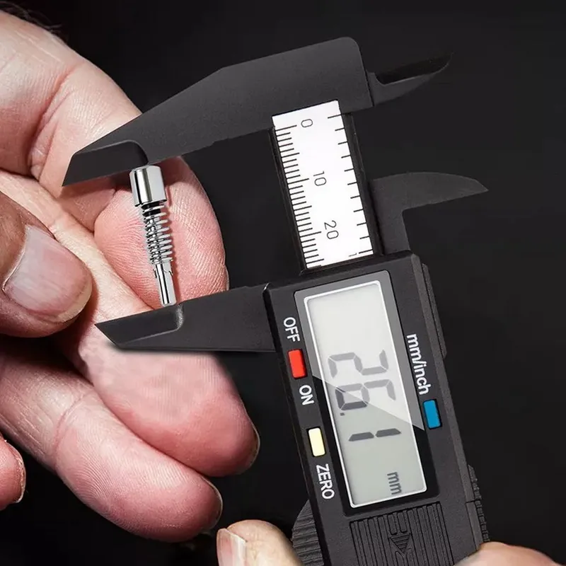  Электронный штангенциркуль Deli DL90150 150мм, метрическая/дюймовая конвертация, пластик, светодиодный дисплей