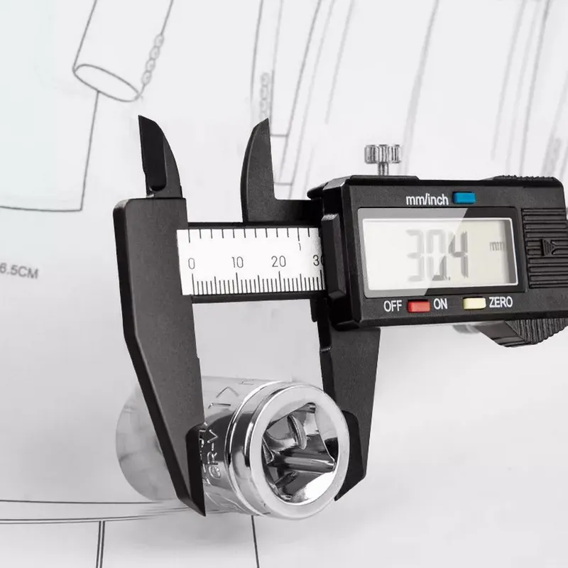  Электронный штангенциркуль Deli DL90150 150мм, метрическая/дюймовая конвертация, пластик, светодиодный дисплей