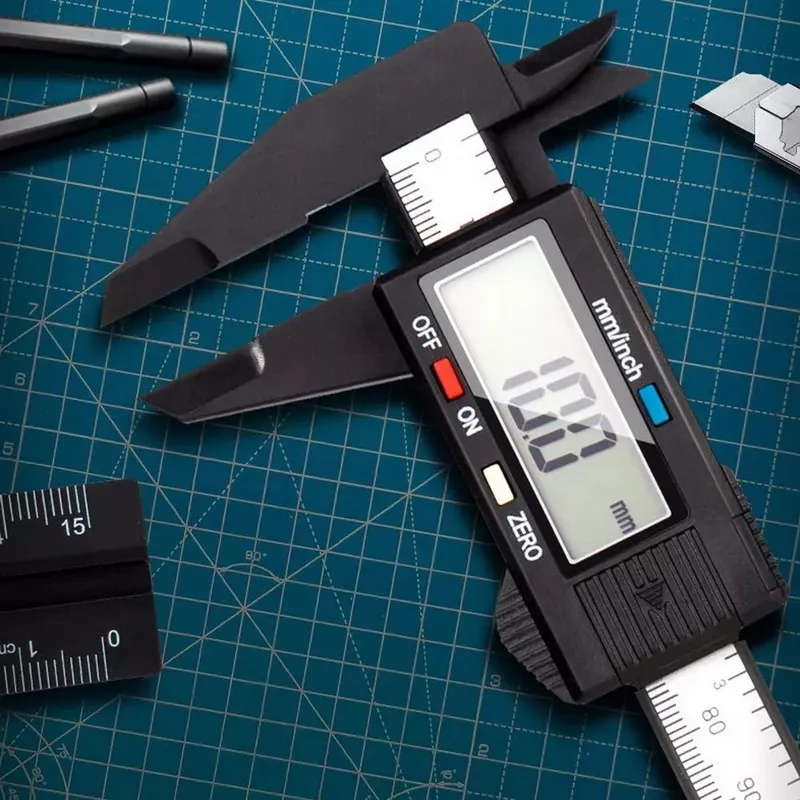  Электронный штангенциркуль Deli DL90150 150мм, метрическая/дюймовая конвертация, пластик, светодиодный дисплей