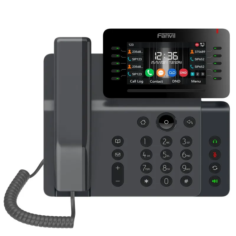 Sip-телефон Fanvil V65 Prime Business Phone, 6-Party Conf, 4.3” Adjustable Screen (0° to 40°), 12 SIP lines, 3.5” color LCD Screen, Opus+IPV6, 21 DSS keys, Bluetooth 5.0 and 2.4G/5G Wi-Fi, PSU+POE