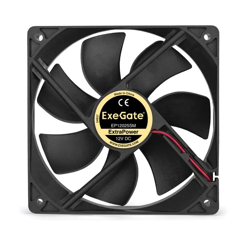 Вентилятор Exegate Вентилятор ExeGate ExtraPower EP12025SM (EX283395RUS) 120x120x25 мм, Sleeve bearing (подшипник скольжения), Molex, 1800RPM, 25dBA