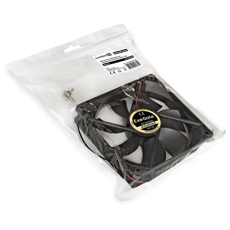 Вентилятор Exegate Вентилятор ExeGate ExtraPower EP12025SM (EX283395RUS) 120x120x25 мм, Sleeve bearing (подшипник скольжения), Molex, 1800RPM, 25dBA