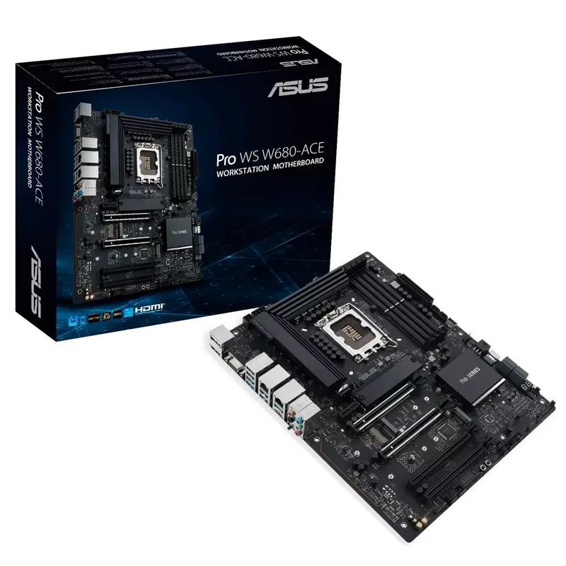 Материнская плата ASUS PRO WS W680-ACE LGA1700 ATX 4xDDR5 4xPCIEx16 PCIEx1 3xM.2 USB-C DP HDMI VGA 2х2.5GLAN 