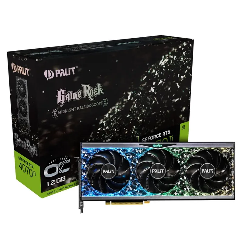 Видеокарта Palit RTX4070Ti GAMEROCK OC 12GB GDDR6X 192bit 3-DP HDMI |NED407TU19K9-1045G| RTL