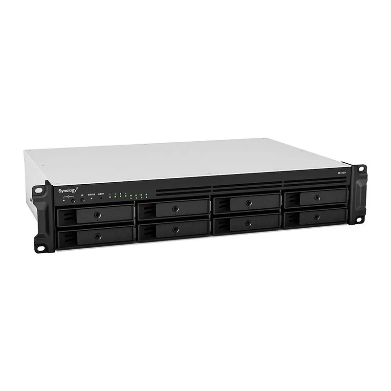 Система хранения данных Synology 2U QC2.2GHzCPU/4Gb(32)/RAID0,1,5,6,10/upto 8 hot plug HDDs SATA(3,5',2,5')(upto 12 with RX418)/2xUSB3.2/1eSATA/iSCSI/4xGbE(+1Expslot)/2xIPcam/norail repl RS1219+(analog GSEP300800RPC-8U52)