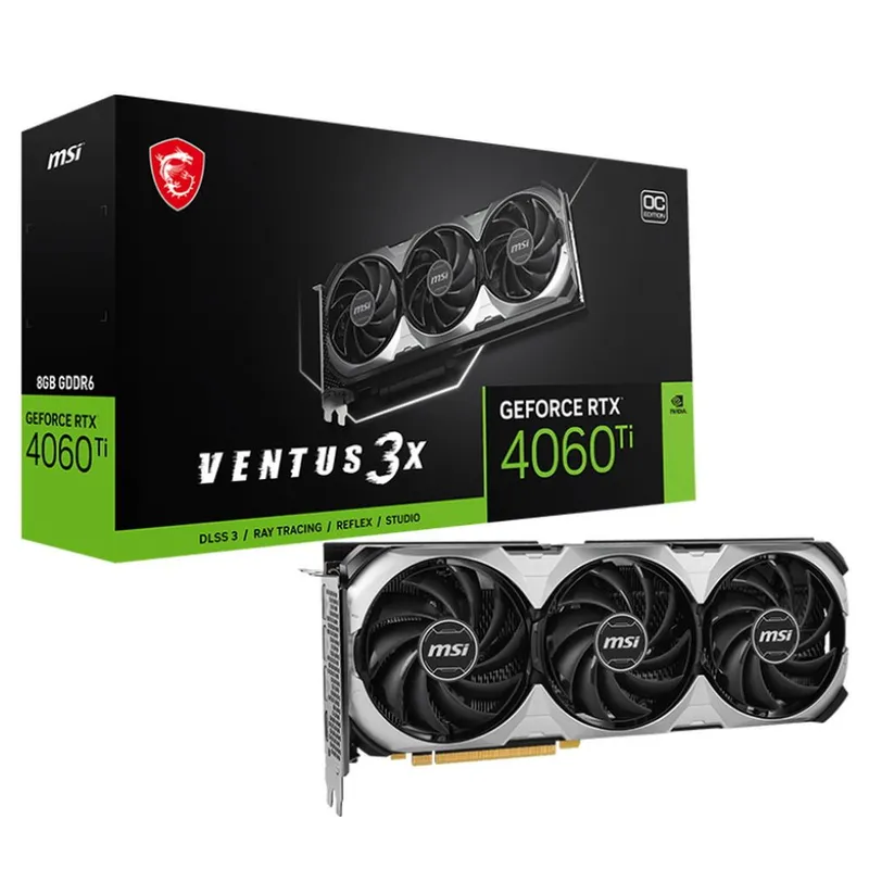 Видеокарта MSI RTX4060Ti VENTUS 3X OC 8GB GDDR6 128bit 3xDP HDMI 3FAN RTL