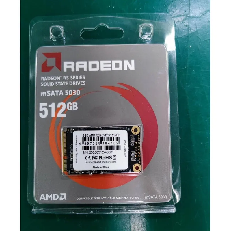 Твердотельный накопитель SSD AMD Radeon 512GB Client SSD mSATA 3D NAND Retail R5MS512G5