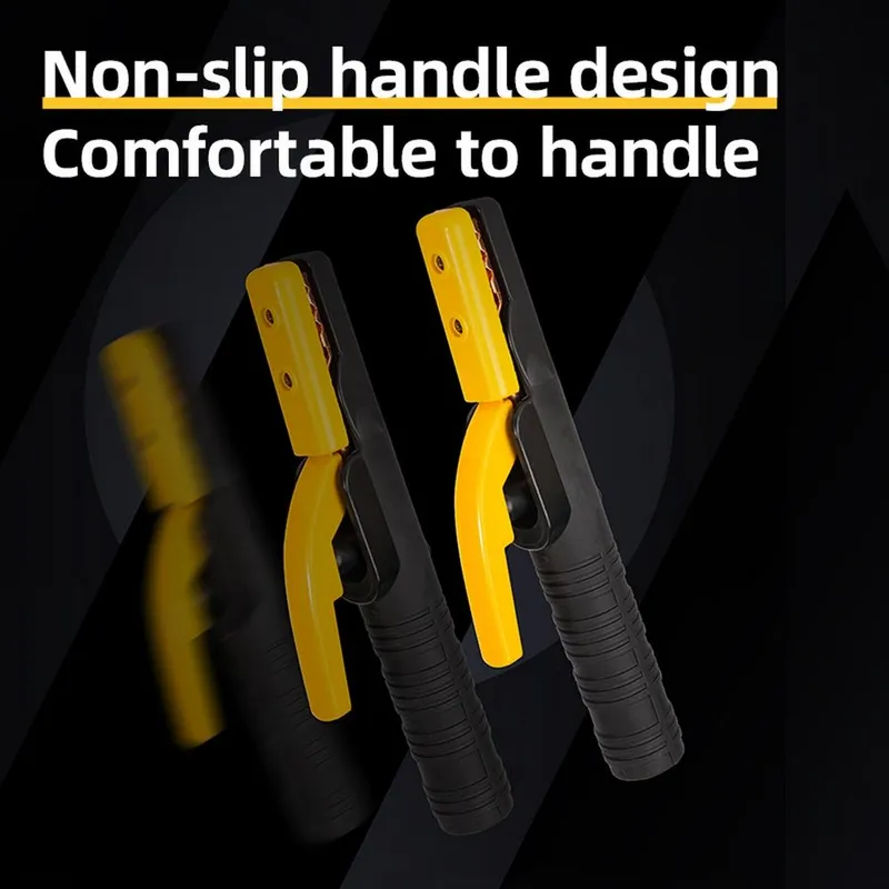 Электрододержатель Deli DL23800A  500гр, макс. сила тока 800A, длина 295мм, диаметр электрода 6,3-10мм, площадь поперечного сечения кабеля 70-95 кв.мм