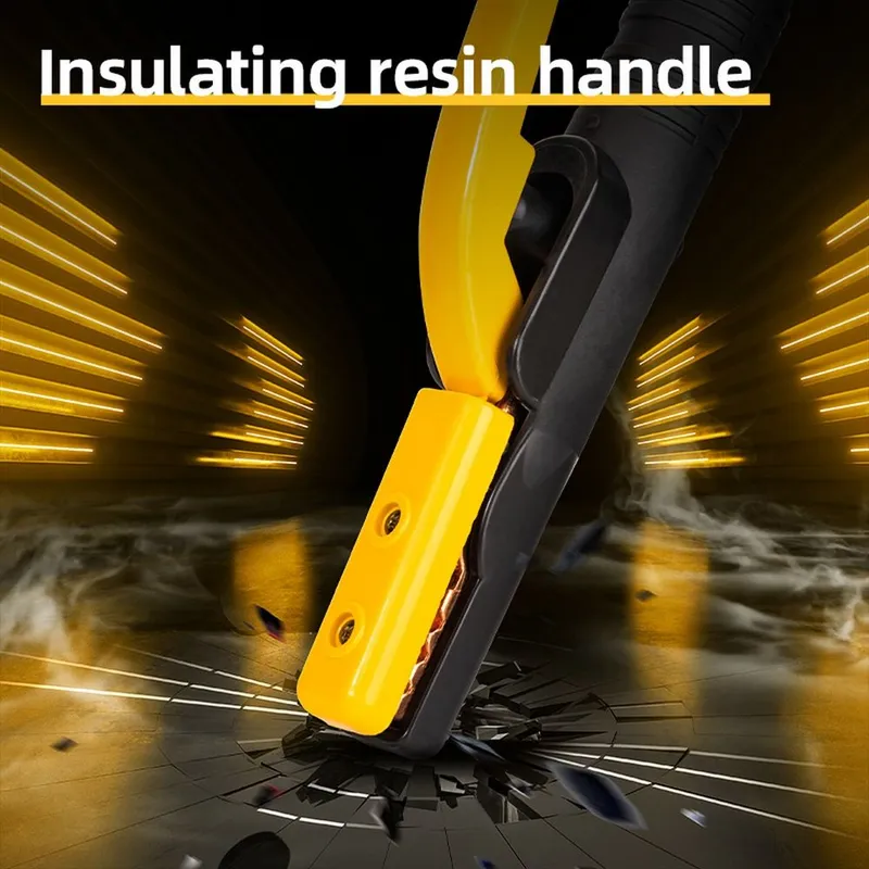 Электрододержатель Deli DL23800A  500гр, макс. сила тока 800A, длина 295мм, диаметр электрода 6,3-10мм, площадь поперечного сечения кабеля 70-95 кв.мм