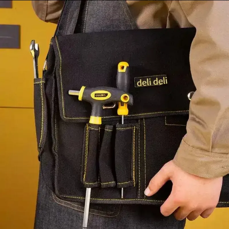 Сумка-портфель для инструментов Deli DL-P7   400 x 130 x 290мм, 00 карманов, плечевой ремень, ткань Оксфорд