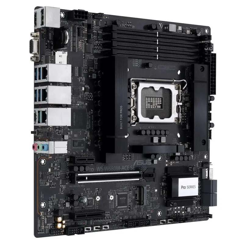 Материнская плата ASUS PRO WS W680M-ACE SE LGA1700 mATX 4xDDR5 PCIEx16 PCIEx4 PCIEx1 2xM.2 USB-C DP HDMI VGA 2х2.5GLAN 