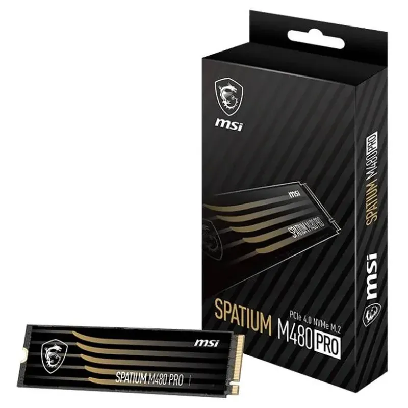 Твёрдотельный накопитель M.2 MSI SSD SPATIUM M480 PRO 1TB M.2 2280 PCle 4.0 NVMe R7400/W6000MB/s 3D NAND TLC MTBF 1.5M 750000/1000000 IOPS 700TBW buffered