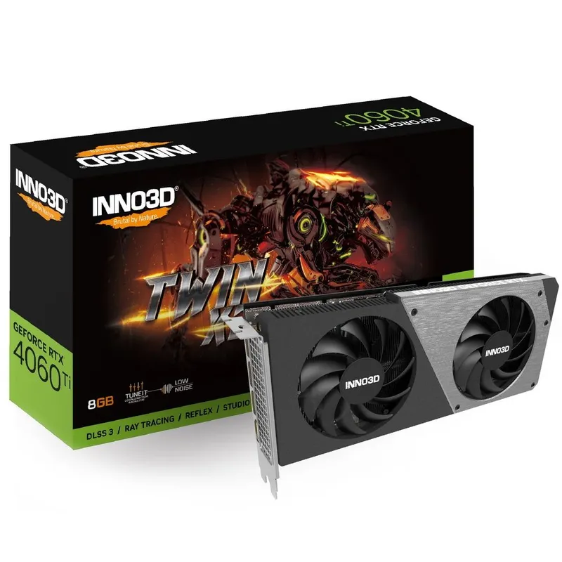 Видеокарта INNO3D RTX4060Ti TWIN X2 8GB GDDR6 128bit 3xDP HDMI 2FAN RTL