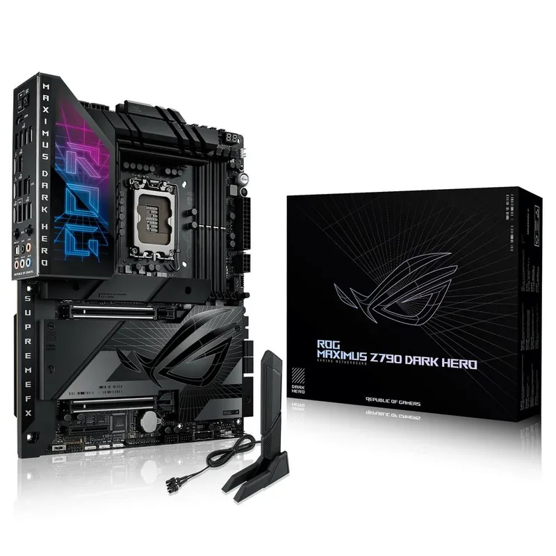 Материнская плата ASUS ROG MAXIMUS Z790 DARK HERO LGA1700 ATX 4xDDR5 2xPCIEx16 PCIEx4 5xM.2 2xThunderbolt USB-C HDMI 2.5GLAN Wi-Fi 7