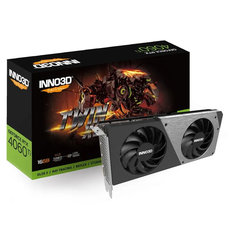 Видеокарта INNO3D RTX4060Ti TWIN OC 16GB GDDR6 128bit 3xDP HDMI 2FAN RTL