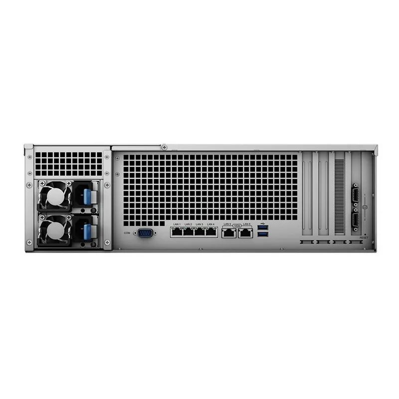 Система хранения данных Synology (Rack3U) 8C2,1Ghz/16Gb (64)/RAID0,1,10,5,6/upto16HP HDDs SATA(3,5'or2,5')upto 40 with 2xRX1217(RP)/2xUSB/4xGE+2x10GE/2xPCIe/iSCSI/2xIPcam(upto90)/2xRPS/no rail/1YW' repl RS4017xs+