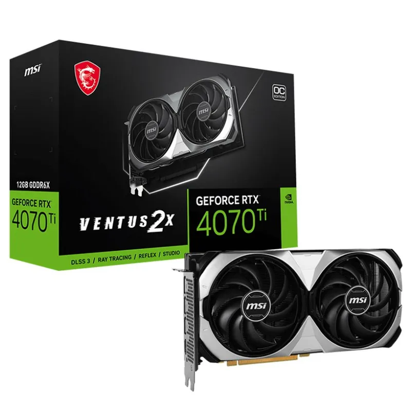 Видеокарта MSI RTX4070Ti VENTUS 2X 12GB OC GDDR6X 192-bit DPx3 HDMI 2FAN RTL 