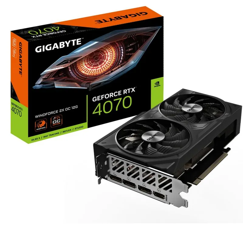 Видеокарта Gigabyte RTX4070 WINDFORCE 2X OC 12GB GDDR6X 192bit 3xDP HDMI 2FAN RTL