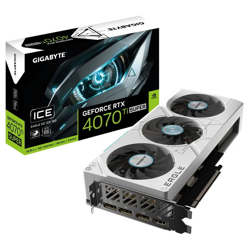 Видеокарта Gigabyte RTX4070Ti SUPER EAGLE OC ICE 16GB GDDR6X 256bit 3xDP HDMI 3FAN RTL