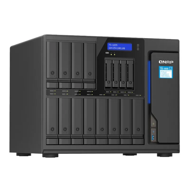 QNAP SMB 8C 2,8GHz CPU/8Gb(up to 128)/upto 12HDDs SATA(3,5" 2,5")/ 4HDDs (2,5")/2xM.2 NVMe/4xUSB/3xExp.slot/2x2,5Gb/iSCSI/1xPS/3YW