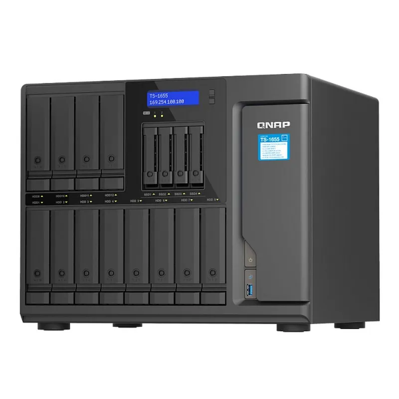 QNAP SMB 8C 2,8GHz CPU/8Gb(up to 128)/upto 12HDDs SATA(3,5" 2,5")/ 4HDDs (2,5")/2xM.2 NVMe/4xUSB/3xExp.slot/2x2,5Gb/iSCSI/1xPS/3YW