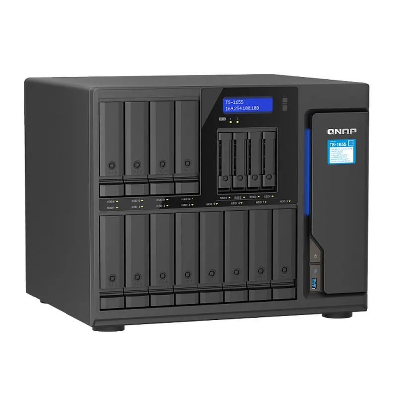 QNAP SMB 8C 2,8GHz CPU/8Gb(up to 128)/upto 12HDDs SATA(3,5" 2,5")/ 4HDDs (2,5")/2xM.2 NVMe/4xUSB/3xExp.slot/2x2,5Gb/iSCSI/1xPS/3YW