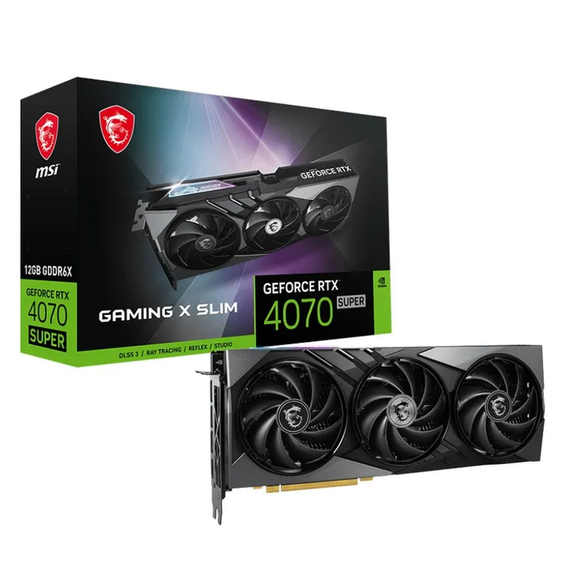 Видеокарта MSI  RTX4070 SUPER GAMING X SLIM 12GB GDDR6X 192bit 3xDP HDMI 3FAN RTL