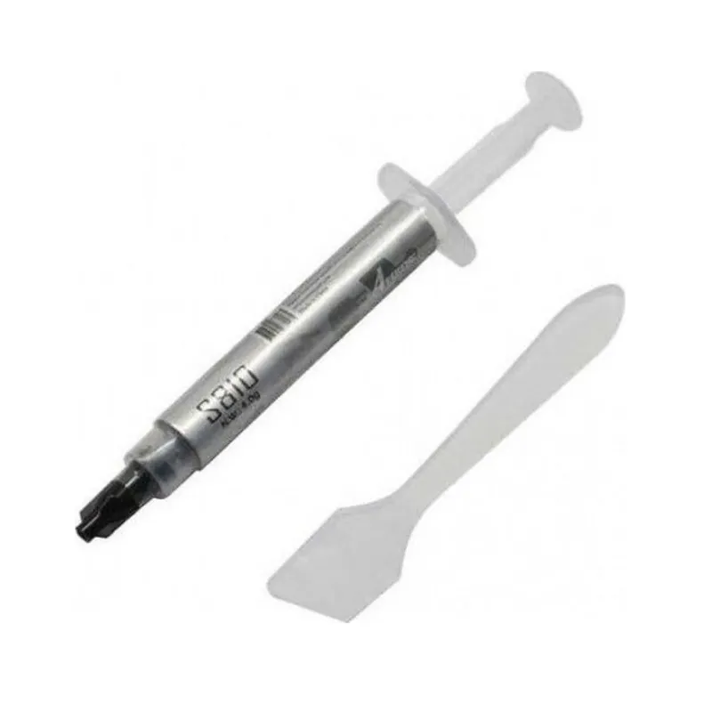 Термопаста ALSEYE S-810 Color: Grey
Thermal Conductivity: >4.63 W/m-K Thermal
Impdedance: <0.0087 ℃-in2/W Specific Gravity:
>3.15 Viscosity: 12500
Thixotropic Index: 280 ±10 1/10mm Moment
Beared Temperature: -50-300℃
Operation Temperture: -30-280℃; silico