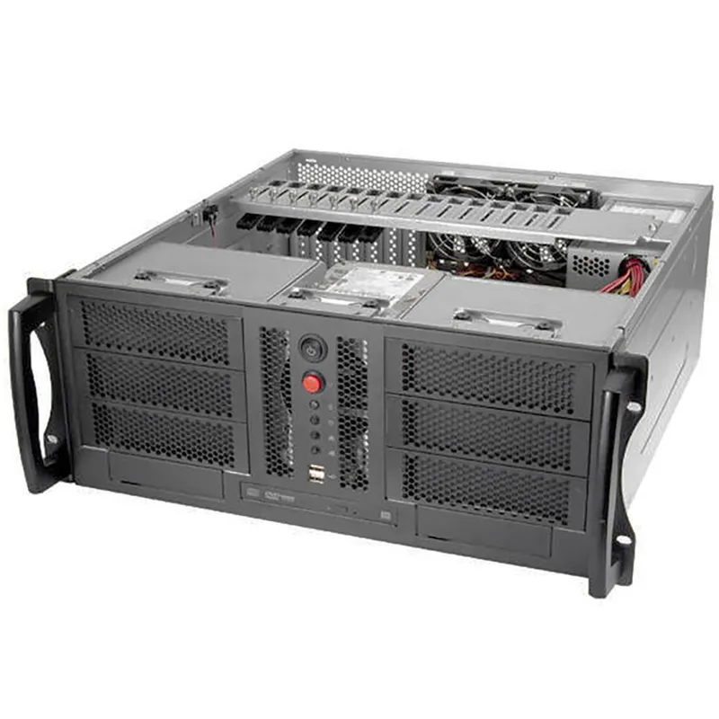 Корпус Chenbro 4U RM41300G For Tesla GPU (можно установить 4шт Tesla/Quadro), MB 12"x13", 3x5.25"+2x3.5" Internal 3.5"+Slim ODD, 120mm FAN, wo PSU (RM41300-FS81) Идеальное решение для Рабочей станции