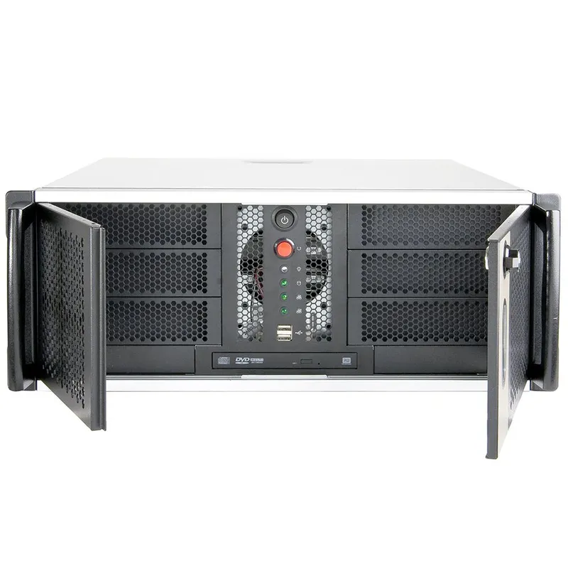 Корпус Chenbro 4U RM41300G For Tesla GPU (можно установить 4шт Tesla/Quadro), MB 12"x13", 3x5.25"+2x3.5" Internal 3.5"+Slim ODD, 120mm FAN, wo PSU (RM41300-FS81) Идеальное решение для Рабочей станции