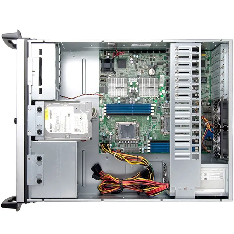 Корпус Chenbro 4U RM41300G For Tesla GPU (можно установить 4шт Tesla/Quadro), MB 12"x13", 3x5.25"+2x3.5" Internal 3.5"+Slim ODD, 120mm FAN, wo PSU (RM41300-FS81) Идеальное решение для Рабочей станции