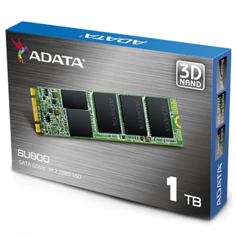 Твердотельный накопитель SSD ADATA Ultimate SU800 1TB M.2 2280 ASU800NS38-1TT-C Client SATA 6Gb/s, 560/520, IOPS 80/80K, MTBF 2M, 3D V-NAND TLC, 1024MB, 800TBW, Retail (969582)