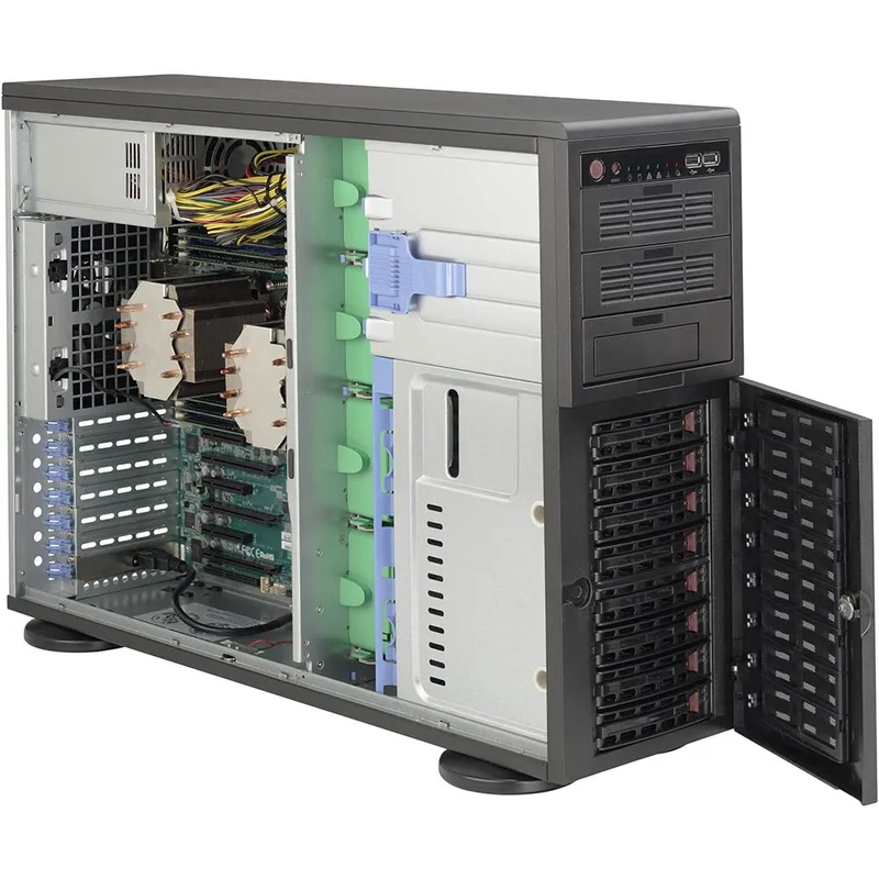 Корпус SuperMicro CSE-743T-665B 4U/Tower, 665 W, 2x 5.25" Peripheral Drive Bay, 8x 3.5" Hot-swap HDD bays, black