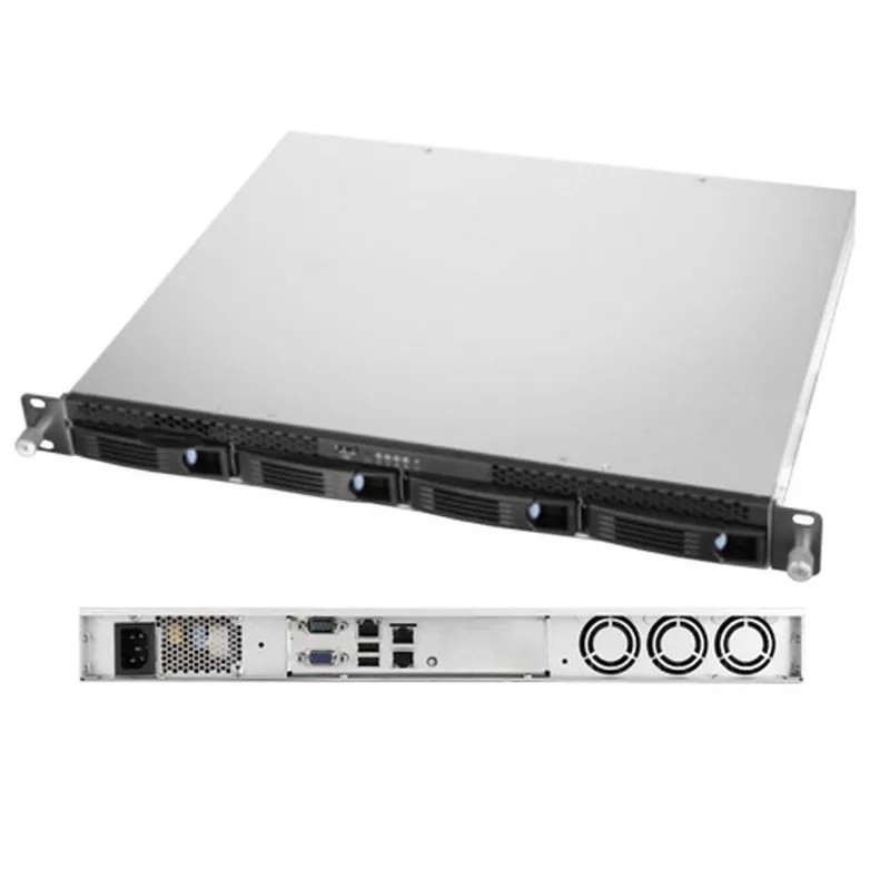Корпус Chenbro 1U (RM14204T3-250) 4x 3.5/2.5 HDD, MiniITX MB, PSU 250W