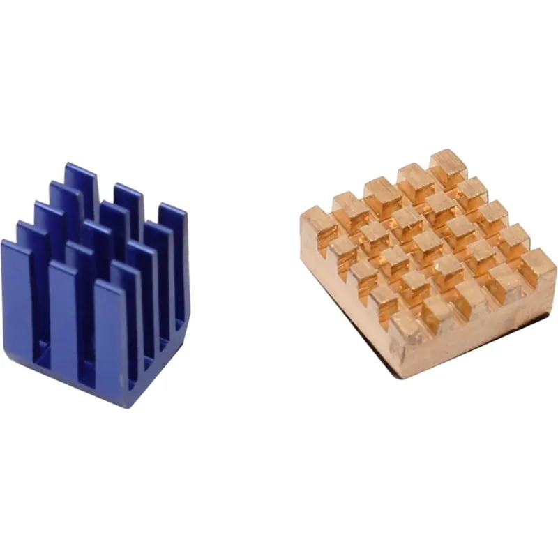 Набор радиаторов  ACD RA207  Golden (14x12x5mm) + Blue (9x9x12mm) Heat Sink set for Raspberry Pi3 B, Pi3 B+, Pi4
