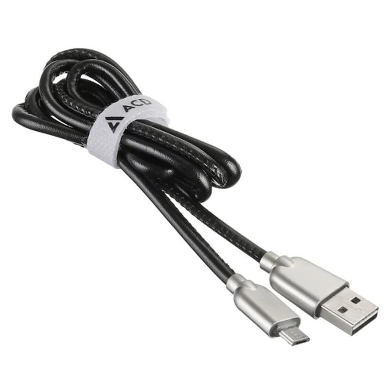 Кабели USB ACD USB кабель ACD-Allure MicroUSB ; USB-A Кожа, 1м, черный (ACD-U926-M1B)