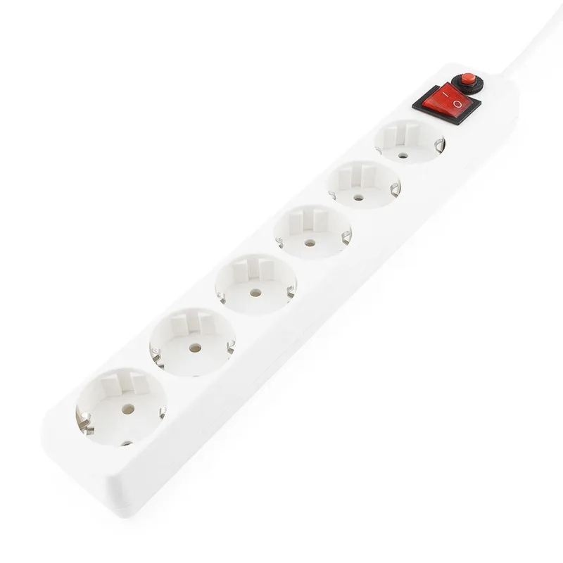 Сетевой фильтр Гарнизон ЕНW-6 1.8м 6 р белый (036627) {30}