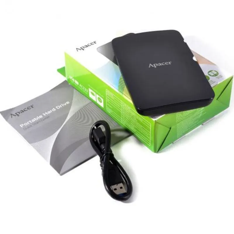 Жесткий диск внешний Apacer AC233 AP1TBAC233B-S 1TB 2.5" USB 3.1, Power-Saving Mode, Win/Mac/Linux, LED indicator, Black, Retail (897800)