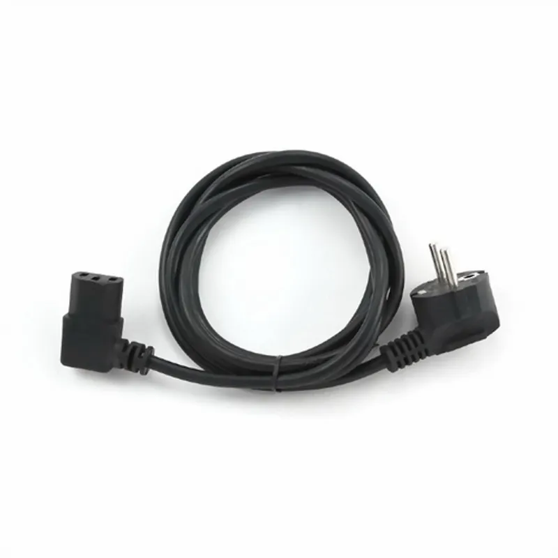 Кабель питания Cablexpert PC-186A-VDE, 1.8м, Schuko- C13, VDE, 10А, Сечение провода: 0,75 мм2, черный, угловой разъем, с заземлением, пакет {100}