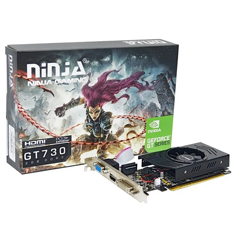 Видеокарта Ninja (Sinotex) GT730 2GB DDR3 128bit VGA DVI HDMI 1FAN LP RTL {50} (615085)
