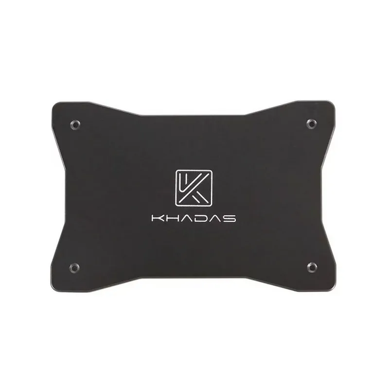 Аксессуары Khadas Heavy Metal Plate For DIY Case, with Khadas LOGO, Black, CNC Carving, KCS-MP-001