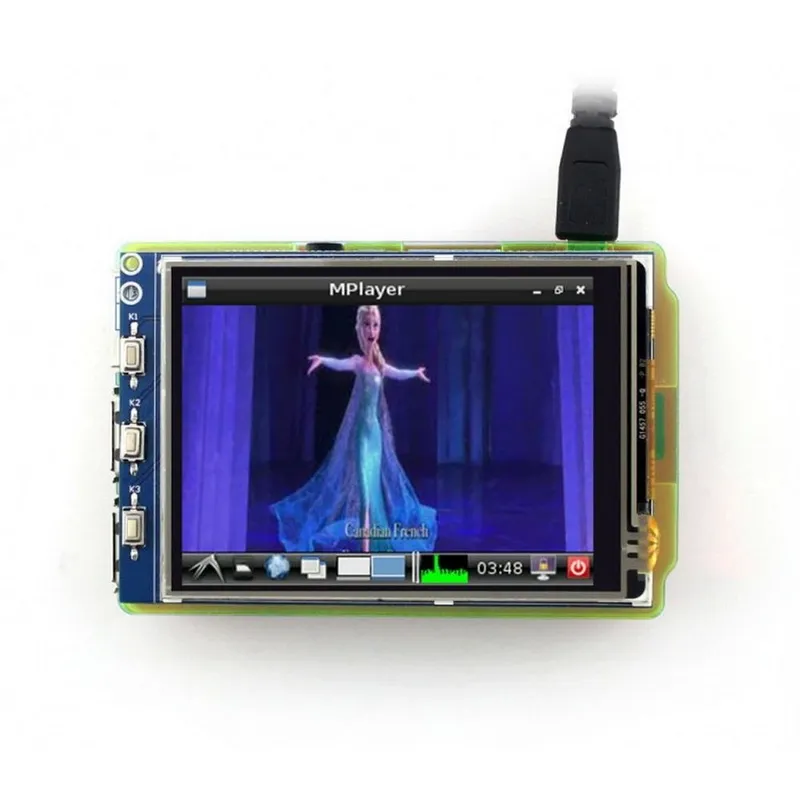 Модуль дисплея ACD17-RA104 Waveshare 3.2" резистивный сенсорный дисплей без корпуса, 320*240 IPS матрица, вход SPI, питание по USB, для Raspberry Pi 3 (WS9201)