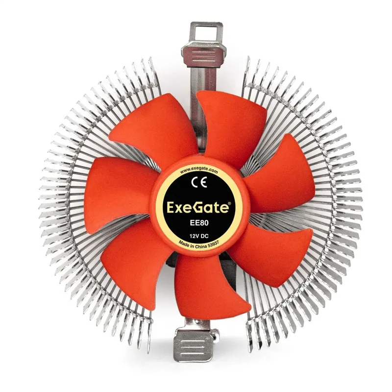 Вентилятор Exegate Кулер ExeGate EE80 (EX286144RUS) (Al, LGA775/1150/1151/1155/1156/1200/AM2/AM2+/AM3/AM3+/AM4/FM1/FM2/754/939/940, TDP 65W, Fan 80mm, 2000RPM, Hydro bearing, 3pin, 22db, 205г, с термопастой, на защелках, Retail color box)