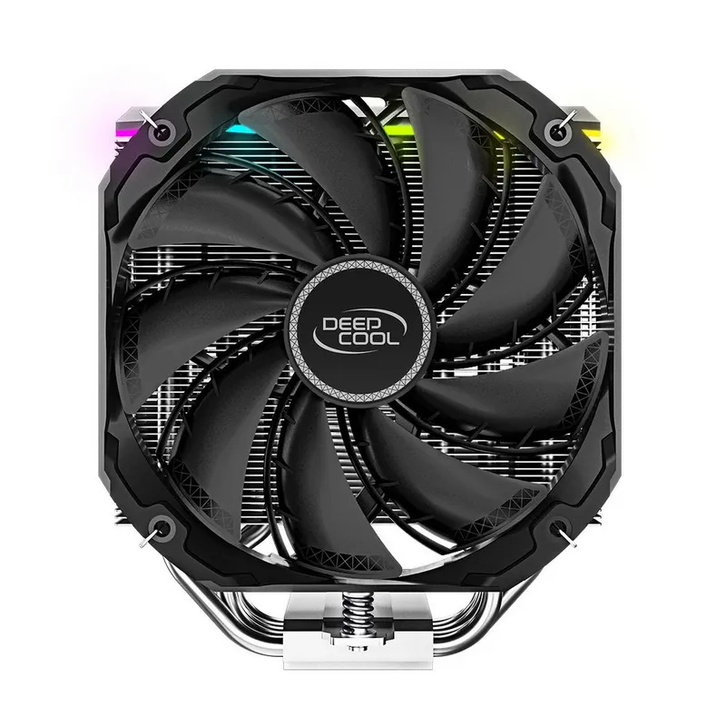 Вентилятор Deepcool AS500 PLUS RTL {6} (727071) (Height 164mm, 6mm x 5pcs, Fan 140mm*2, 500;1200RPM ±10%, < 29.2 dB(A), 4-pin PWM, TDP 220W, Screw, Socket AMD AM4, Intel LGA 2066/2011-v3/2011/1700/1200/115x) {8}