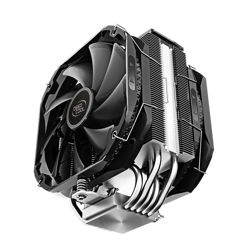 Вентилятор Deepcool AS500 PLUS RTL {6} (727071) (Height 164mm, 6mm x 5pcs, Fan 140mm*2, 500;1200RPM ±10%, < 29.2 dB(A), 4-pin PWM, TDP 220W, Screw, Socket AMD AM4, Intel LGA 2066/2011-v3/2011/1700/1200/115x) {8}