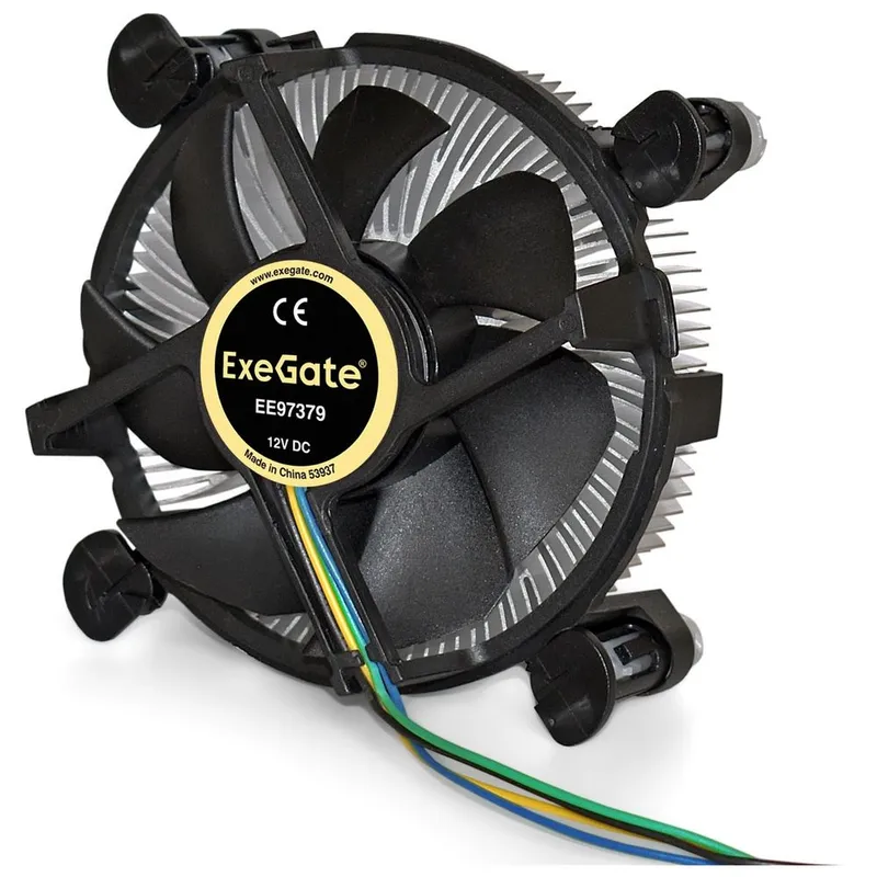 Вентилятор Exegate Кулер ExeGate EE97379 (Al, LGA775/1150/1151/1155/1156/1200, TDP 65W, Fan 92mm, 2400RPM, Hydro bearing, 4pin, 23db, 175г, на защелках, с термопастой, Retail box) (116481)