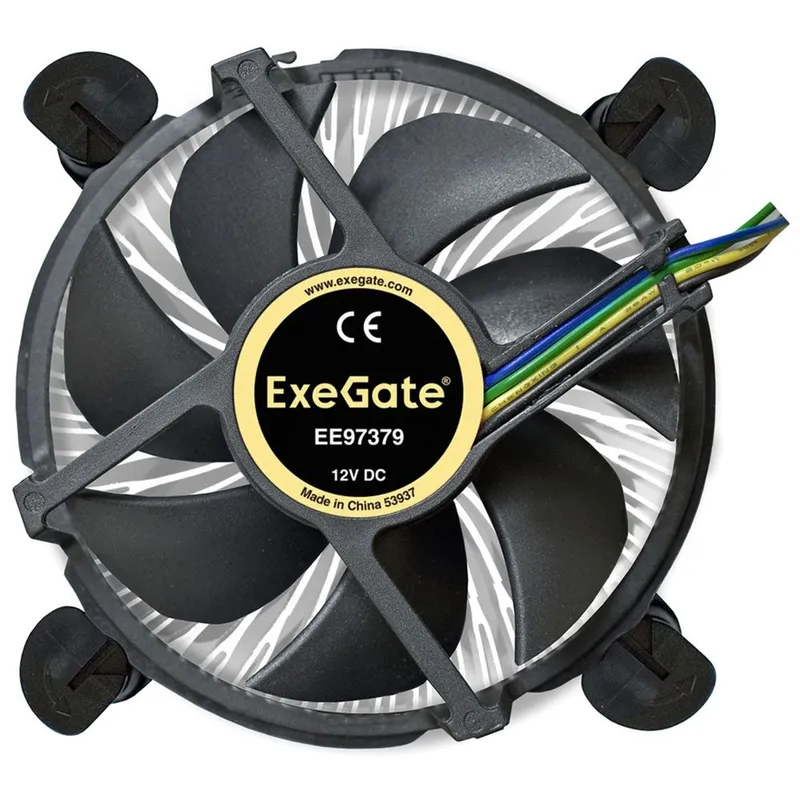 Вентилятор Exegate Кулер ExeGate EE97379 (Al, LGA775/1150/1151/1155/1156/1200, TDP 65W, Fan 92mm, 2400RPM, Hydro bearing, 4pin, 23db, 175г, на защелках, с термопастой, Retail box) (116481)